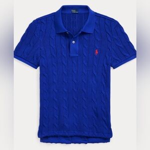 Ralph Lauren Royal Blue Cable Knit Polo